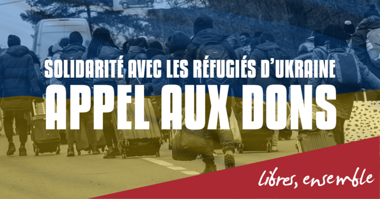 Solidarité avec les réfugiés d’Ukraine: appel aux dons