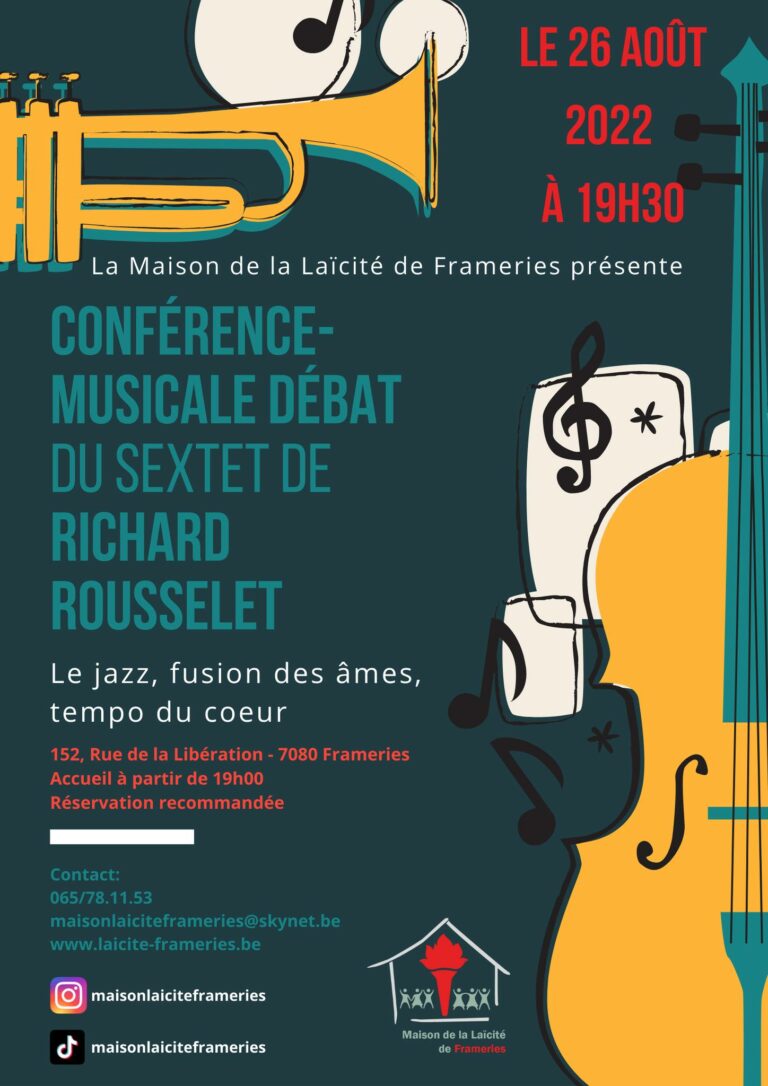 Conférence musicale débat du sextet de Richard Rousselet<br>« Le jazz, fusion des âmes, tempo du coeur »