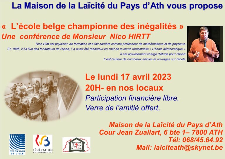 Conférence « L’école belge championne des inégalités »