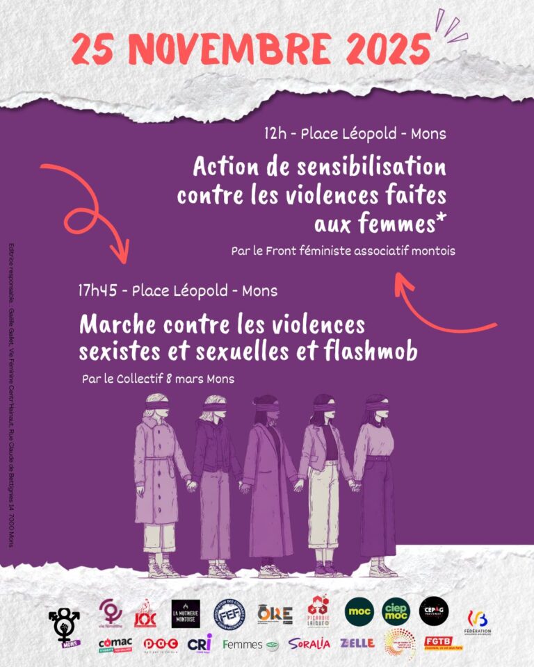 Le 25 novembre à Mons : toutes et tous dans la rue !