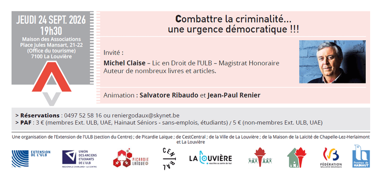 Conférence-débat « Combattre la criminalité… une urgence démocratique !!! »