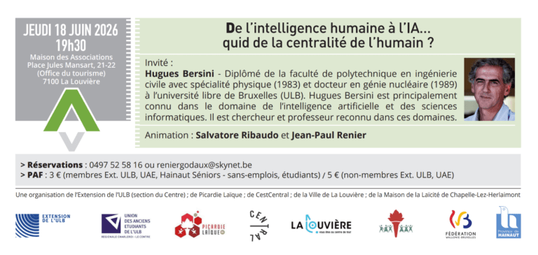 Conférence-débat « De l&rsquo;intelligence humaine à l&rsquo;IA … quid de la centralité de l&rsquo;humain ? »