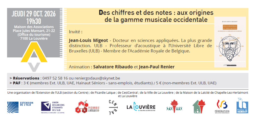 Conférence-débat « Des chiffres et des notes : aux origines de la gamme musicale occidentale »