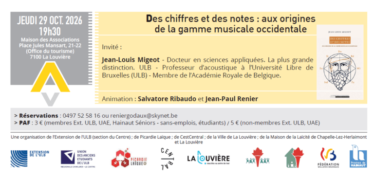 Conférence-débat « Des chiffres et des notes : aux origines de la gamme musicale occidentale »