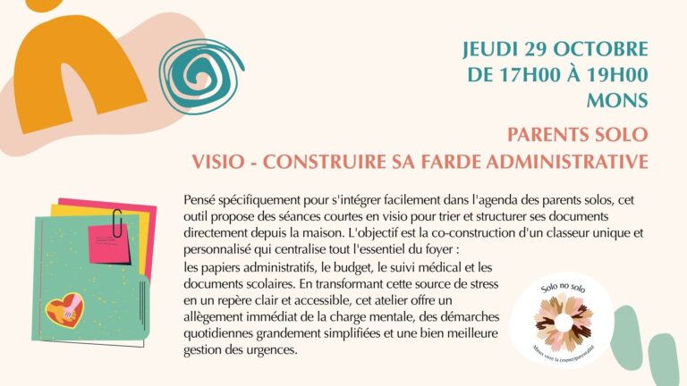 Atelier Parents solos – Farde administrative en visio