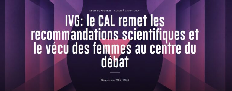 IVG : le 28 septembre, le Centre d’Action Laïque remet les recommandations scientifiques et le vécu des femmes au centre du débat