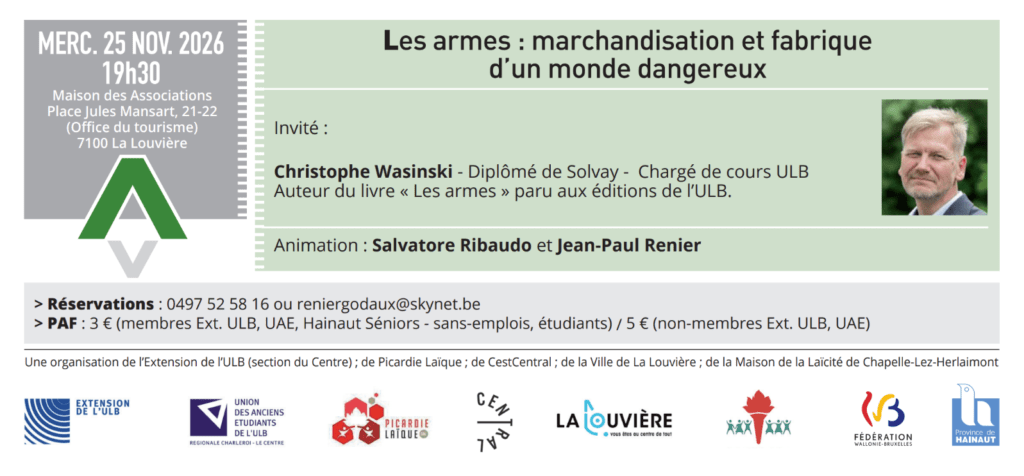 Conférence-débat « Les armes : marchandisation et fabrique d’un monde dangereux »