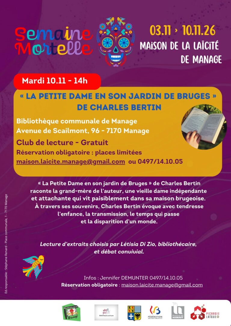 Club de lecture « La petite dame dans son jardin de Bruges » de Charles Bertin – Semaine mortelle