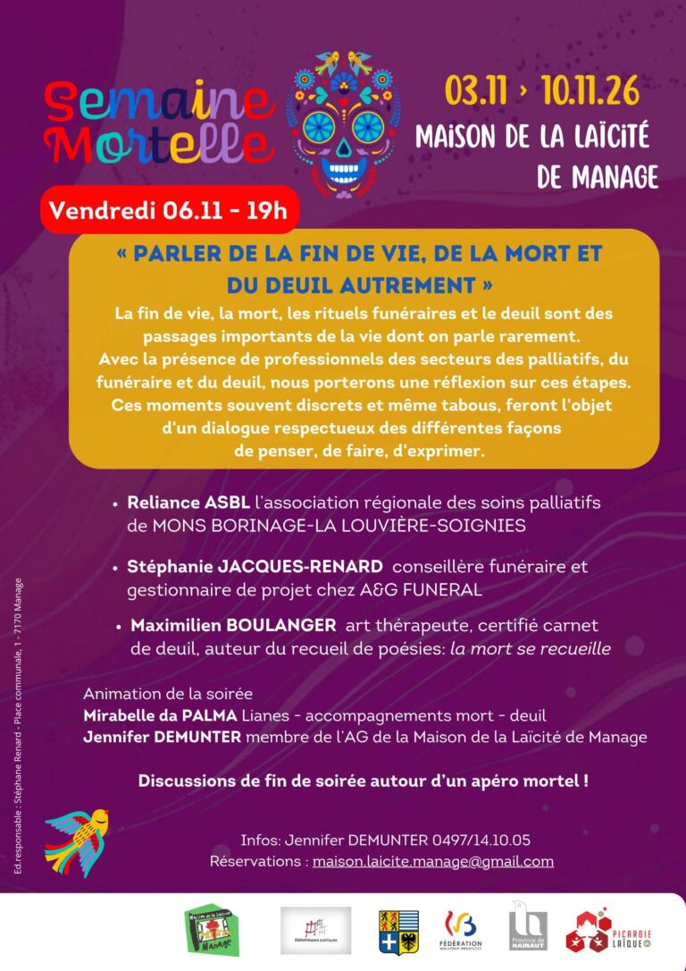 Conférence « Parler fin de vie, de la mort et du deuil autrement » – Semaine mortelle