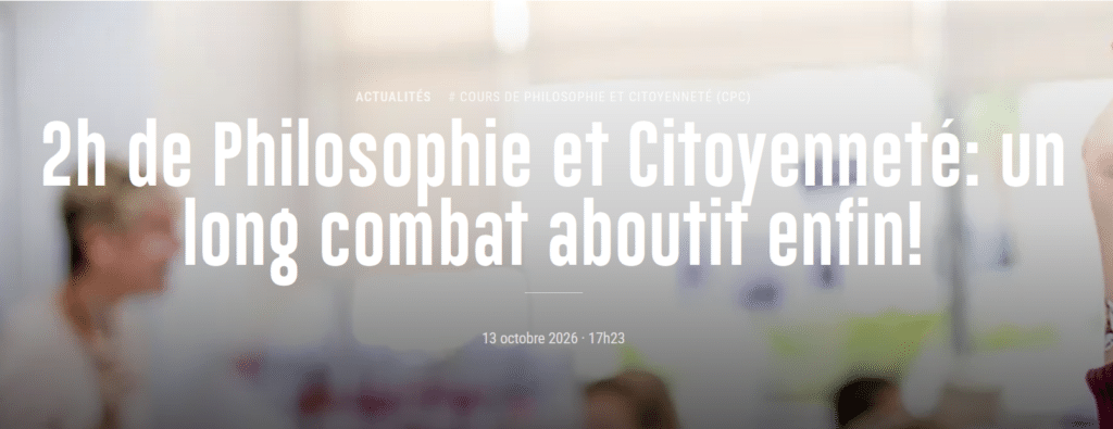 2h de Philosophie et Citoyenneté: un long combat aboutit enfin!